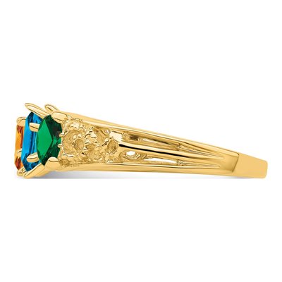 14K Yellow Gold 3-Stone Family Ring – view 4