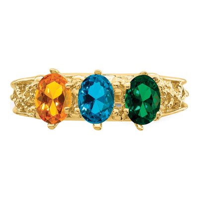 14K Yellow Gold 3-Stone Family Ring – view 5