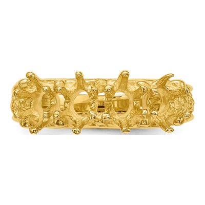 14K Yellow Gold 4-Stone Family Ring Mounting – view 4