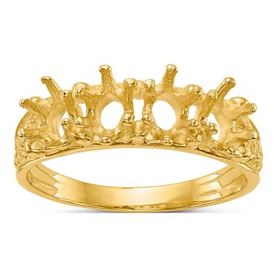 14K Yellow Gold 4-Stone Family Ring Mounting