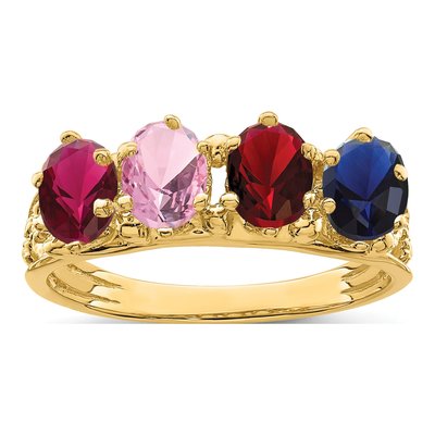 14K Yellow Gold 4-Stone Family Ring – view 2