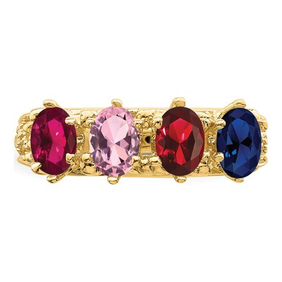 14K Yellow Gold 4-Stone Family Ring – view 4