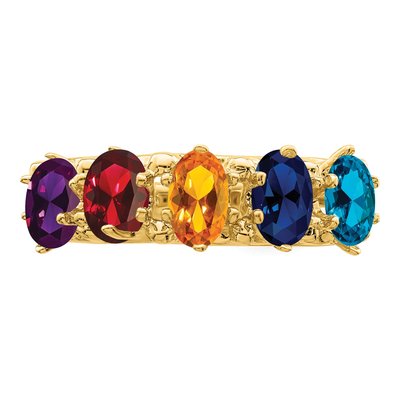 14K Yellow Gold 5-Stone Family Ring – view 4