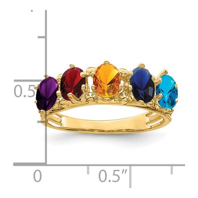 14K Yellow Gold 5-Stone Family Ring – view 6