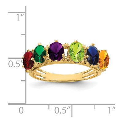 14K Yellow Gold 6-Stone Family Ring – view 6