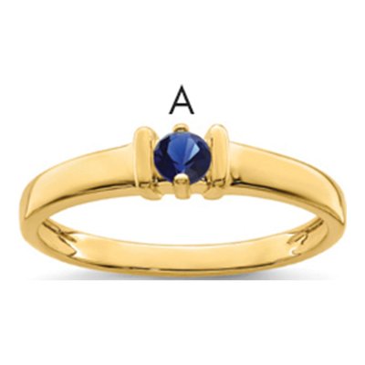 14K Yellow Gold 1-Stone Mother's Ring Mounting – view 2