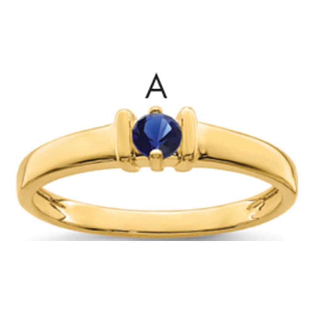 14K Yellow Gold 1-Stone Mother's Ring