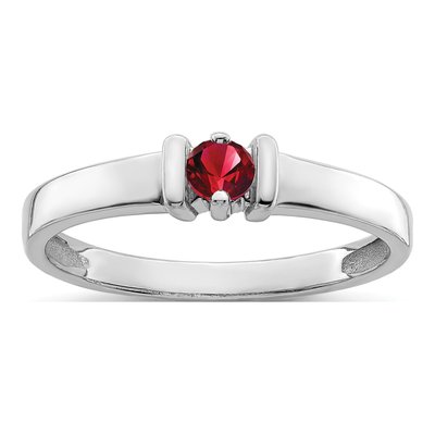 14K White Gold 1-Stone Mother's Ring Mounting