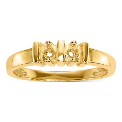 14K Yellow Gold 2-Stone Mother's Ring Mounting – view 6