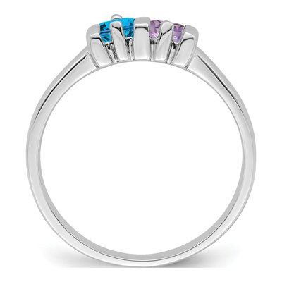 Sterling Silver or 14K White Gold 2-Stone Mother's Ring – view 3