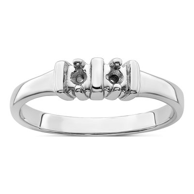 Sterling Silver or 14K White Gold 2-Stone Mother's Ring – view 8