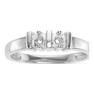 14K White Gold 2-Stone Mother's Ring Mounting – view 7