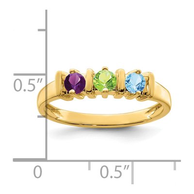 14K Yellow Gold 3-Stone Mother's Ring Mounting – view 5