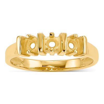 14K Yellow Gold 3-Stone Mother's Ring Mounting – view 6