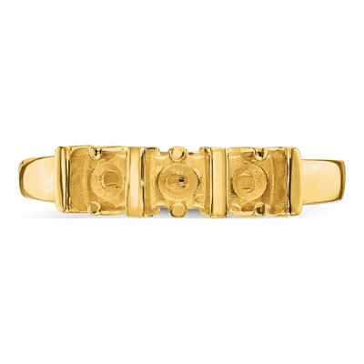 14K Yellow Gold 3-Stone Mother's Ring Mounting – view 7
