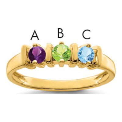 14K Yellow Gold Family Mother's Ring
