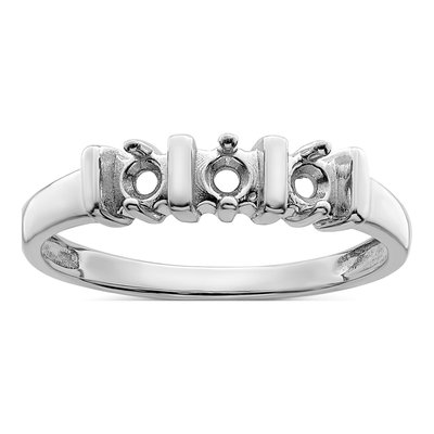 Sterling Silver or 14K White Gold 3-Stone Mother's Ring – view 7