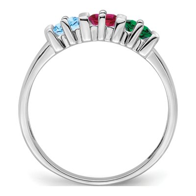 14K White Gold 3-Stone Mother's Ring Mounting – view 3