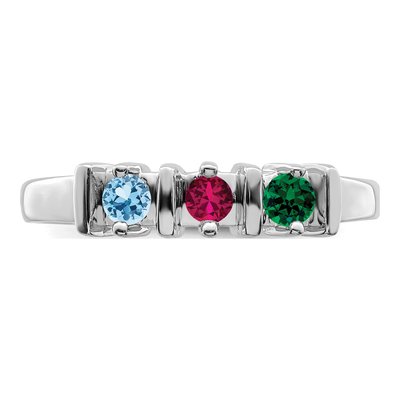 14K White Gold 3-Stone Mother's Ring Mounting – view 5