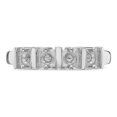 14K White Gold 4-Stone Mother's Ring Mounting – view 4