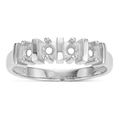 14K White Gold 4-Stone Mother's Ring Mounting