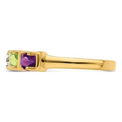 14K Yellow Gold 5-Stone Mother's Ring Mounting – view 4