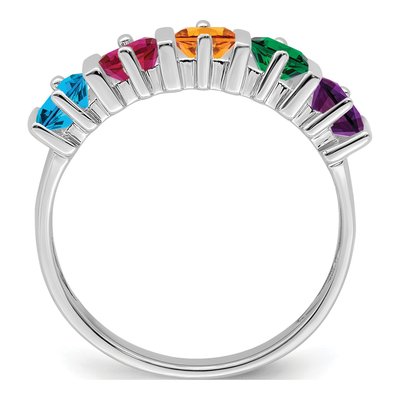 Sterling Silver or 14K White Gold 5-Stone Mother's Ring – view 8