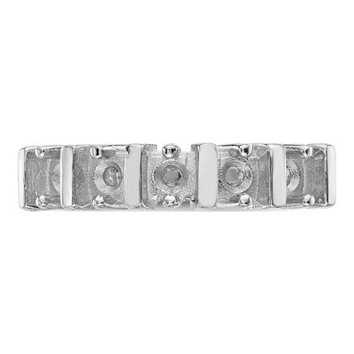 14K White Gold 5-Stone Mother's Ring Mounting – view 4