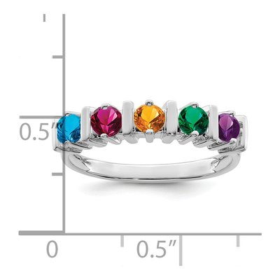 14K White Gold 5-Stone Mother's Ring Mounting – view 5