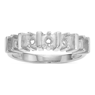 14K White Gold 5-Stone Mother's Ring Mounting