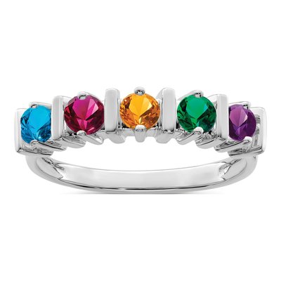14K White Gold 5-Stone Mother's Ring – view 2