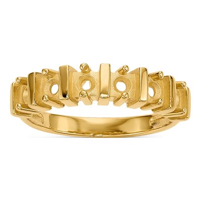 14K Yellow Gold 6-Stone Mother's Ring Mounting