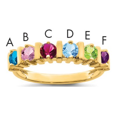 14K Yellow Gold Family Mother's Ring