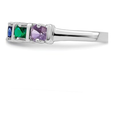 Sterling Silver or 14K White Gold 6-Stone Mother's Ring – view 4