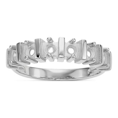 14K White Gold 6-Stone Mother's Ring Mounting