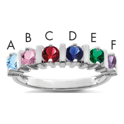 14K White Gold Custom Family Ring
