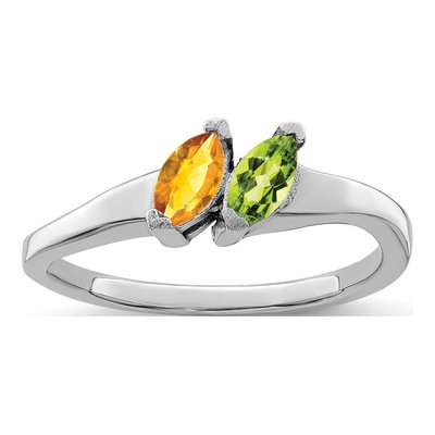Sterling Silver 2-Stone Mother's Ring – view 2