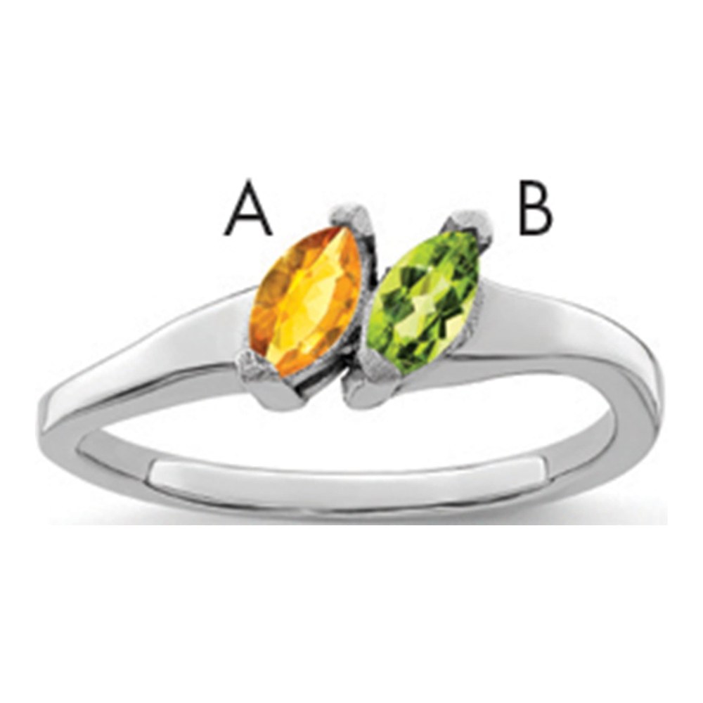 Sterling Silver 2-Stone Mother's Ring