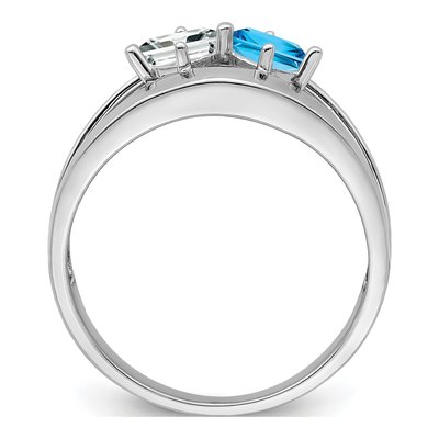 Sterling Silver or 14K White Gold Personalized Family Ring – view 3