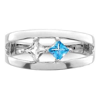 Sterling Silver or 14K White Gold Personalized Family Ring – view 5