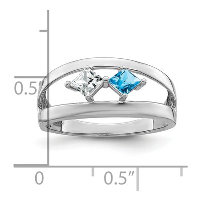 Sterling Silver or 14K White Gold Personalized Family Ring – view 6