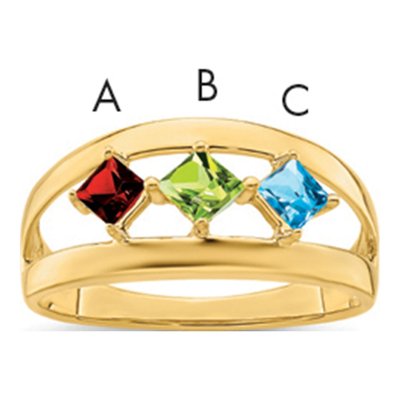 14K Yellow Gold Customizable Family Ring