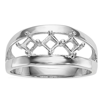 14K White Gold Family Ring Mounting – view 7