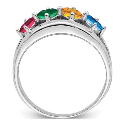 Sterling Silver or 14K White Gold Personalized Family Ring – view 3