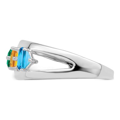 Sterling Silver or 14K White Gold Personalized Family Ring – view 4