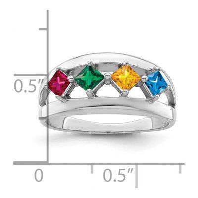Sterling Silver or 14K White Gold Personalized Family Ring – view 6