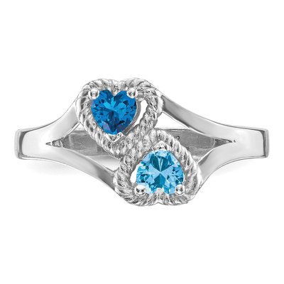 Sterling Silver 2-Stone Mother's Ring – view 5