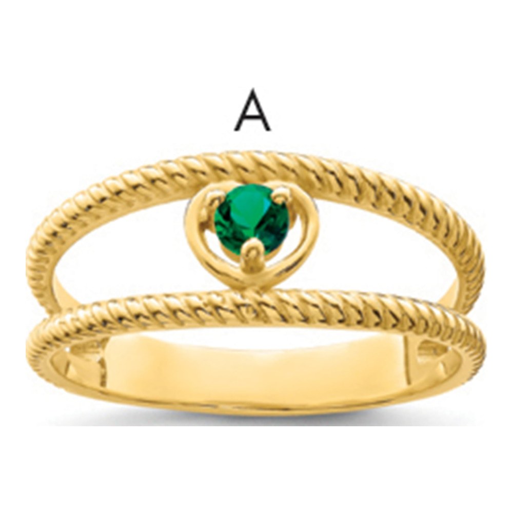 14K Yellow Gold Birthstone Family Ring