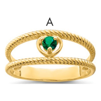 14K Yellow Gold Birthstone Family Ring