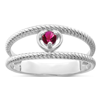 Sterling Silver or 14K White Gold Mother's Ring – view 2